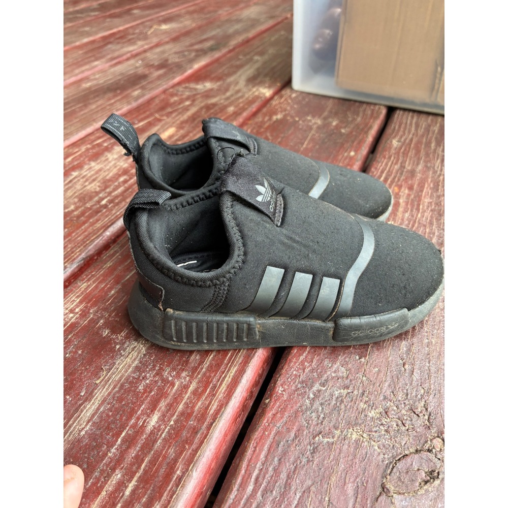 Adidas NMD 360 Sneakers Kids Size 9C Black Good Slip On Running Shoes